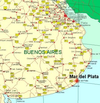 Ver Mapas de Mar del Plata Ubicación en la Provincia de Buenos Aires